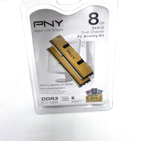 PNY‎ 8GB 2x4GB Dual Channel PC Memory Kit DDR3 PC3-10666 - Picture 4 of 4